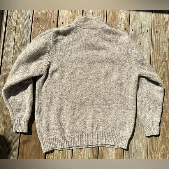 L.L.Bean Men's Classic Ragg Wool Henley Sweater - Picture 3 of 3